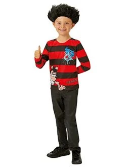 Rubie's Official Dennis The Menace Costume, Beano Kids Fancy Dress Top & Wig