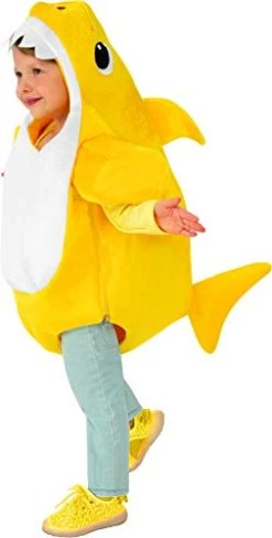 Rubie's Official Baby Shark Childs Costume, Plays The Baby Shark Tune, Toddler Size Age 1 - 2 Years