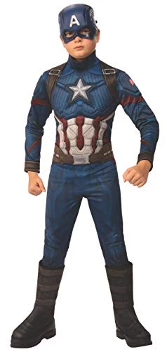 Rubie's Official Marvel Avengers Endgame Captian America Deluxe Childs Costume, Kids Superhero Fancy Dress