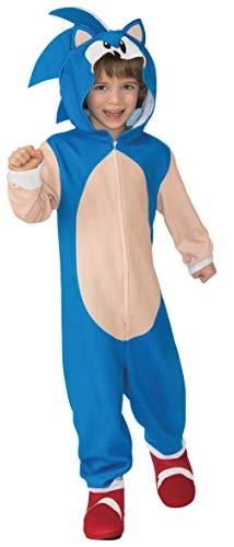 Rubie's Official Sonic The Hedgehog Oversized Child Costume Jumpsuit, Kids Fancy Dress