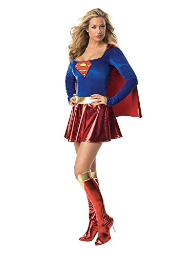 Rubie's Official DC Comics Supergirl Dress Ladies Costume, Adult Superhero Fancy Dress 3 Rubie's Official DC Comics Supergirl Dress Ladies Costume, Adult Superhero Fancy Dress