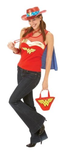 Rubie's Official Wonderwoman Top With Cape Fancy Dress