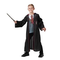 Rubie's Official Harry Potter Gryffindor Deluxe Robe Costume With Wand And Glasses, Kids Fancy Dress