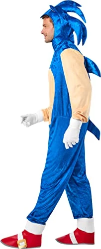 Rubie's Official Sonic The Hedgehog Adult Deluxe Costume Jumpsuit, Adult Fancy Dress 4 Rubie's Official Sonic The Hedgehog Adult Deluxe Costume Jumpsuit, Adult Fancy Dress - Image 2