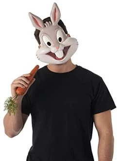 Rubie's Unisex Warner Bros. Space Jam Bugs Bunny Plastic Half-Mask, One Size -Rubie's Shop 31m6iXQdY3S