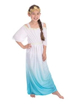 Bristol Novelty Roman Goddess Girls Costume, Child Fancy Dress, Turquoise
