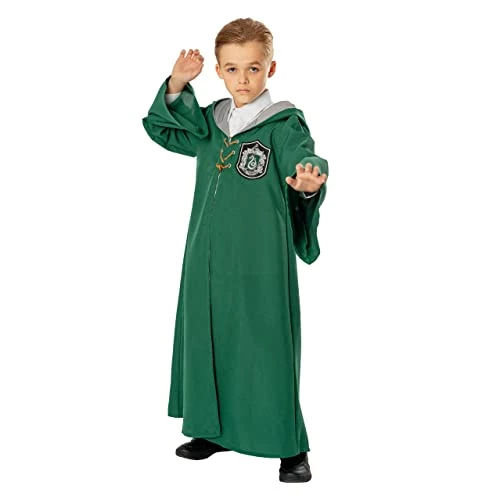 Rubies Official Harry Potter Slytherin Quidditch Child Robe, Kids Fancy Dress 3 Rubies Official Harry Potter Slytherin Quidditch Child Robe, Kids Fancy Dress