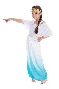 Bristol Novelty Roman Goddess Girls Costume, Child Fancy Dress, Turquoise -Rubie's Shop 31vFvFsorGL
