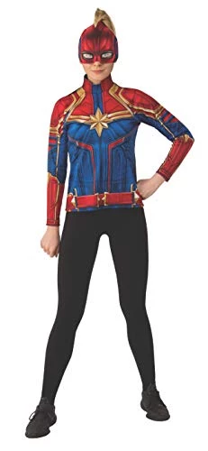 Rubie's Official Marvel, Captain Marvel Top And Headpiece Kit, Adult Superhero Fancy Dress 5 Rubie's Official Marvel, Captain Marvel Top And Headpiece Kit, Adult Superhero Fancy Dress - Image 3