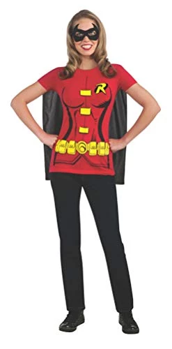 Rubie's Official DC Comics Robin Ladies Dress Up Kit, Super Hero Tshirt Top, Cape & Mask 5 Rubie's Official DC Comics Robin Ladies Dress Up Kit, Super Hero Tshirt Top, Cape & Mask - Image 3