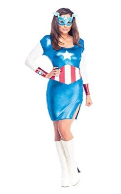 Rubie's Official Ladies Marvel Miss American Dream Captain America Dress, Adult Costume - Extra Small UK 6-8