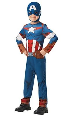 Rubie's Official Marvel Avengers Captain America Classic Childs Costume, Kids Superhero Fancy Dress