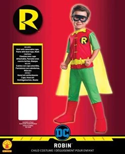 Rubie's Official DC Robin Child Costume, Kids Fancy Dress Superhero -Rubie's Shop 41 Rv4hi7pL