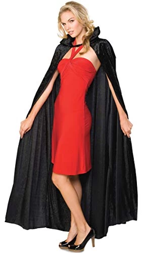 Rubie's Official Adult's Halloween Long Crushed Velvet Cape Costume - Black, One Size 3 Rubie's Official Adult's Halloween Long Crushed Velvet Cape Costume - Black, One Size