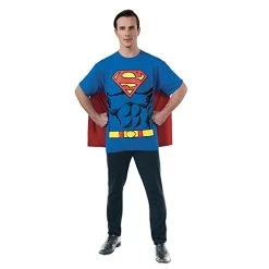 Rubie's Official DC Comics Superman T-Shirt Set Costume, T-shirt & Cape, Adult Superhero Fancy Dress -Rubie's Shop 414Pt21EPlL