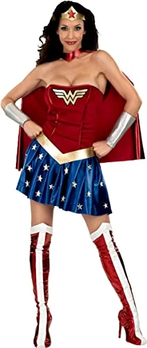 Generique - Wonder Woman Damenkostüm DC Lizenzkostüm Rot-blau-gold