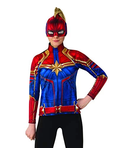 Rubie's Official Marvel, Captain Marvel Top And Headpiece Kit, Adult Superhero Fancy Dress 3 Rubie's Official Marvel, Captain Marvel Top And Headpiece Kit, Adult Superhero Fancy Dress