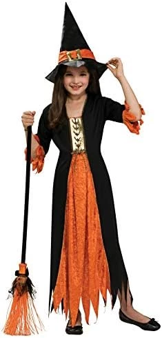 Rubie's Official Gothic Orange Witch Dress, Girls Halloween Costume 6 Rubie's Official Gothic Orange Witch Dress, Girls Halloween Costume - Image 4