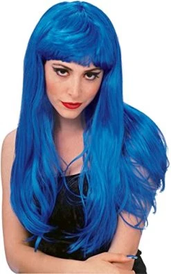 Rubie's Official Glamour Wig, Adult Costume - Blue, One Size