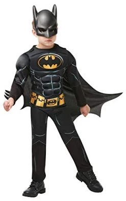 Rubie's Official Batman Black Deluxe Child's Costume, Superhero Fancy Dress