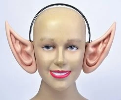 Bristol Novelty MD218 Pixie Ears On Headband, Unisex-Adult, Beige/Black, One Size -Rubie's Shop 41NDPgYs9eL
