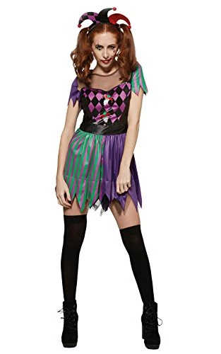 Rubie's Official Harlequin Jester Ladies Halloween Costume, Creepy Circus Theme, Adult Size Ladies Large UK 16-18 3 Rubie's Official Harlequin Jester Ladies Halloween Costume, Creepy Circus Theme, Adult Size Ladies Large UK 16-18