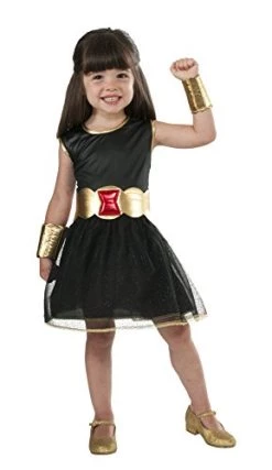 Rubie's Official Marvel Avengers Black Widow Tutu Dress Childs Costume, Kids Superhero Fancy Dress