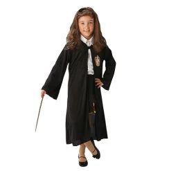 Rubie's Official Harry Potter Hermione Granger Gryffindor Costume Set, With Robe, Wig And Wand, One Size Approx Age 4-8 Years, Black
