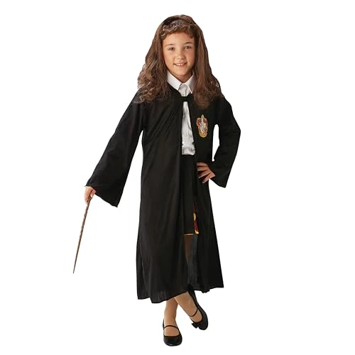 Rubie's Official Harry Potter Hermione Granger Gryffindor Costume Set, With Robe, Wig And Wand, One Size Approx Age 4-8 Years, Black 3 Rubie's Official Harry Potter Hermione Granger Gryffindor Costume Set, With Robe, Wig And Wand, One Size Approx Age 4-8 Years, Black