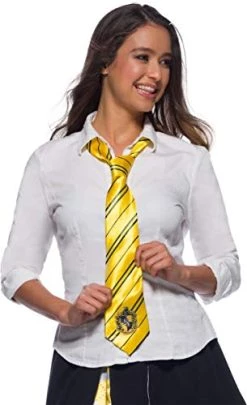Rubie's Official Harry Potter Hufflepuff Deluxe Tie, Costume Accessory Adults / Childs One Size Age 6 Years
