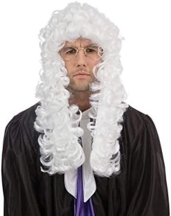 Bristol Novelty Men's Judge Wig | For Men White Accessory, White, One Size UK -Rubie's Shop 41R7koz72zL. AC