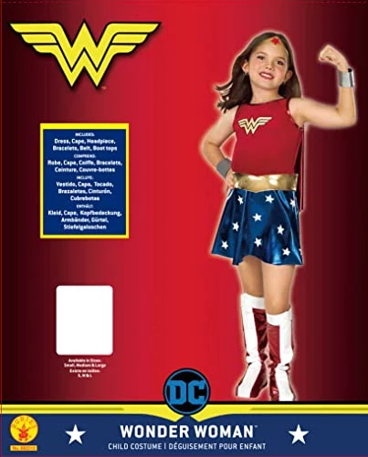 Rubie's Official DC Wonder Woman Deluxe Girls Costume, Kids Fancy Dress Super Hero 5 Rubie's Official DC Wonder Woman Deluxe Girls Costume, Kids Fancy Dress Super Hero - Image 3