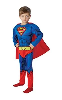 Rubie's Official DC Comics Superman Deluxe Boys Fancy Dress, Kids Superhero Comic Book Style