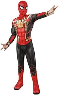 Rubie's Official Marvel Iron Spider-Man No Way Home Deluxe Childs Black Gold & Red Costume, Kids Superhero Fancy Dress -Rubie's Shop 41TypyPhkNL. AC