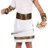 Bristol Novelty CC421 Gladiator Costume Set | For Kids | White Accessory, Gold, Age 6-8 Years Old -Rubie's Shop 41WbHB0rLdL