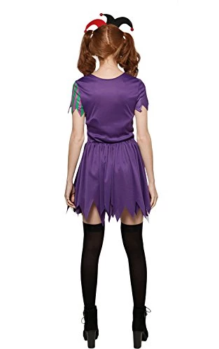 Rubie's Official Harlequin Jester Ladies Halloween Costume, Creepy Circus Theme, Adult Size Ladies Large UK 16-18 4 Rubie's Official Harlequin Jester Ladies Halloween Costume, Creepy Circus Theme, Adult Size Ladies Large UK 16-18 - Image 2