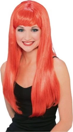 Rubie's Official Long Glamour Wig, Adult Costume - One Size, Red
