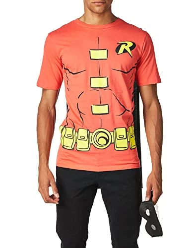 Rubie's Official DC Comics Robin T-Shirt Set Costume, T-shirt, Mask & Cape, Adult Superhero Fancy Dress 3 Rubie's Official DC Comics Robin T-Shirt Set Costume, T-shirt, Mask & Cape, Adult Superhero Fancy Dress