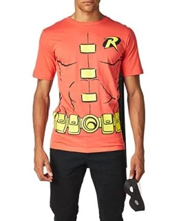Rubie's Official DC Comics Robin T-Shirt Set Costume, T-shirt, Mask & Cape, Adult Superhero Fancy Dress