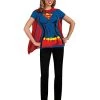 Rubie's Official DC Comics Supergirl Ladies Dress Up Kit, Super Hero Tshirt Top & Cape -Rubie's Shop 41b1wAWGqlL 3