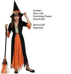 Rubie's Official Gothic Orange Witch Dress, Girls Halloween Costume 7 Rubie's Official Gothic Orange Witch Dress, Girls Halloween Costume -Rubie's Shop 41e cZj9bUL