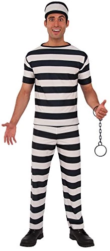 Rubie's Official Men's Prisoner, Adult Costume - Medium/Standard Size 3 Rubie's Official Men's Prisoner, Adult Costume - Medium/Standard Size