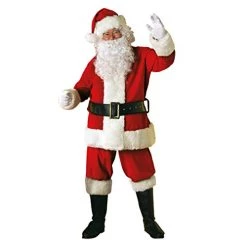 Rubie's Adult Deluxe Ultra Velvet Santa Suit With Gloves