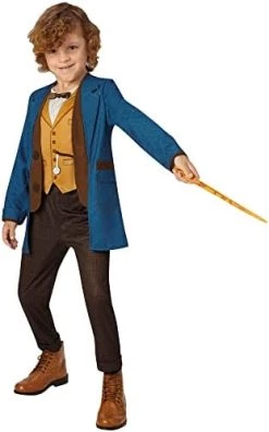 Rubie's Official Fantastic Beasts Warner Bros Newt Scamander Deluxe Childs Costume, Kids Fancy Dress -Rubie's Shop 41hjaLFD2yL. AC