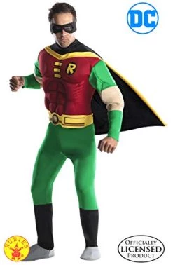 Rubie's Official DC Comic Robin Muscle Chest Deluxe Mens Costume, Batman Movie Character, Adult Fancy Dress -Rubie's Shop 41jUiuY69oL 2