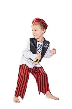 Rubie's Official Raggy Pirate Boy Costume, Kids Fancy Dress -Rubie's Shop 41jmgveCzOL 1
