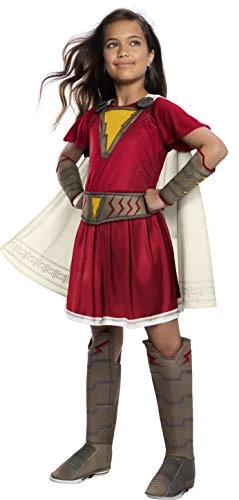 Rubie's Official DC Comic Shazam Mary Deluxe Girls Costume, Kids Super Hero Fancy Dress