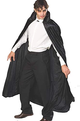 Rubie's Official Adult's Halloween Long Crushed Velvet Cape Costume - Black, One Size 4 Rubie's Official Adult's Halloween Long Crushed Velvet Cape Costume - Black, One Size - Image 2