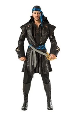 Rubie's Official Rum Runner Pirate Costume, Mens Blackheart Pirate Theme Fancy Dress, Mens Size Standard