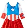 Rubie's Official Marvel Avengers Captain America Metallic Dress Childs Costume, Kids Superhero Fancy Dress -Rubie's Shop 41oaOmfhSML